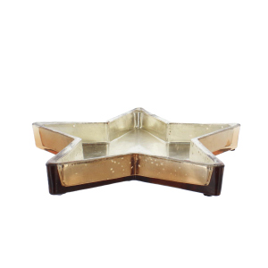 Dekoschale Stern - silber/kupfer - ca. 26 x 3,5 cm