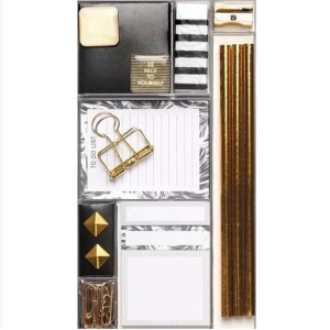 Bürozubehör Set - goldenes Design