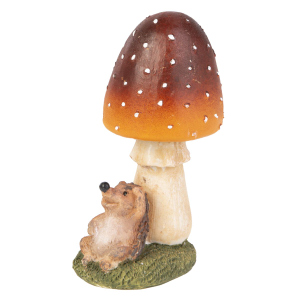 Fliegenpilz mit Igel - ca. 7 x 6 x 13,5 cm