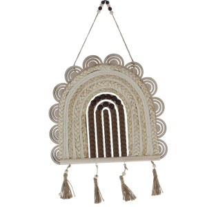 Dekohänger Makramee - aus Holz - ca. 30 x 1,7 x 50 cm