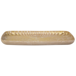 Dekotablett braun/gold - ca. 35 x 18 x 2,5 cm