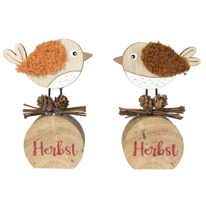 Vogel auf Stamm - ca. 10 x 3 x 14 cm - 1 Stück