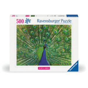 Puzzle - Colorful Animals - Pfau - 500 Teile