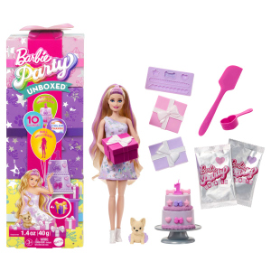 Barbie - Party Unboxed Haustier Geburtstag Serie - lila Kleid - 1 Stück