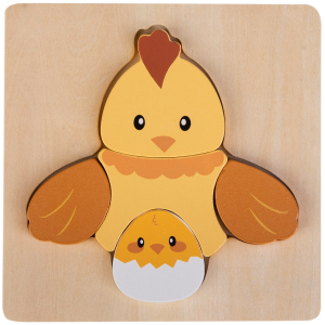 Besttoy - Holz-Puzzle - Huhn mit Küken - 5 Teile