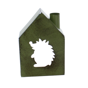 Dekohaus - orange/grün/gelb - ca. 10,5 x 5 x 15,5 cm - 1 Stück