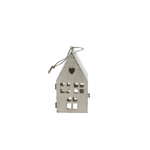Haus mit grünem Dach - ca. 6,5 x 5,5 x 14 cm
