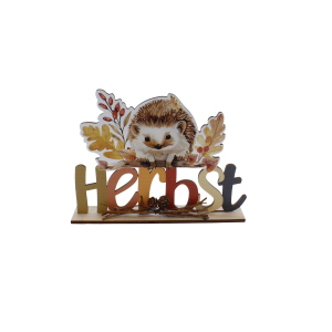 Schriftzug Herbst - mit Igel - ca. 22,5 x 5 x 17 cm