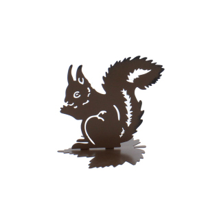 Eichhörnchen auf Blatt - ca. 13 x 9 x 11 cm