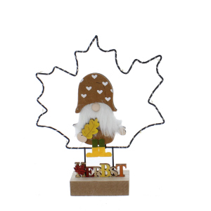 Wichtel auf Blatt mit LED - ca. 20,5x4x24,5 cm