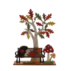 Igel auf Bank - Holz - ca. 21x5x27,5 cm