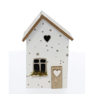 Deko Haus - Holz - ca. 11,5x8x17,5 cm