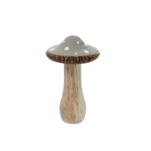 Pilz mit Punkten - grau - ca. 7x7x13 cm