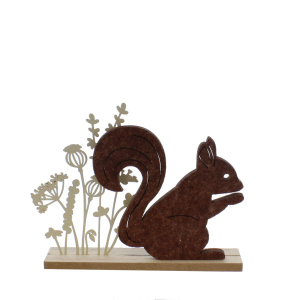 Eichhörnchen mit Blumen - ca. 20x4x15 cm