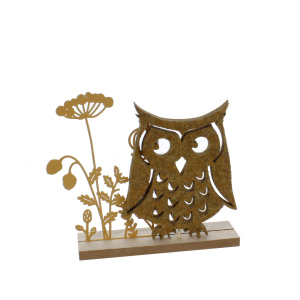Standdeko Eule - braun - ca. 15x4x16 cm