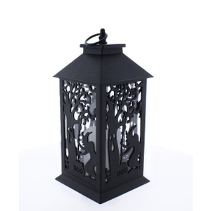 LED Laterne Hexe schwarz - ca. 14,5 x 14 x 31 cm