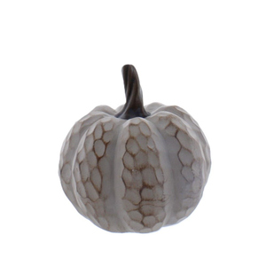 Kürbis weiß mit Struktur - ca. 15,5 x 15,5 x 15,5 cm