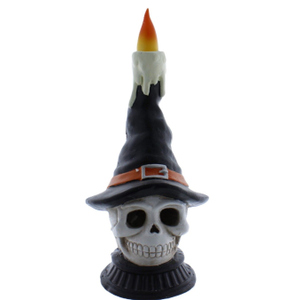 LED Totenkopf mit Kerze - ca. 20,4 x 17,2 x 40 cm