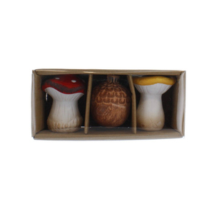 3er Set Herbstdekoration - Pilze und Zapfen