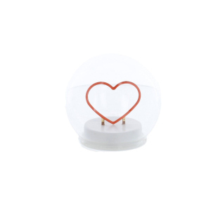 LED Kugel mit Herz - rot - aus Glas - ca. 10x9 cm