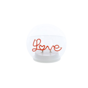 LED Kugel Love - rot - aus Glas - ca. 10x9 cm
