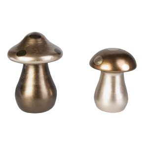 Deko-Fliegenpilz - beige/bronze - ca. 10 x 10 x 13 cm