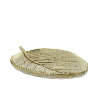 Schale in Blattform - gold - ca. 23,8 x 15,7 x 4 cm