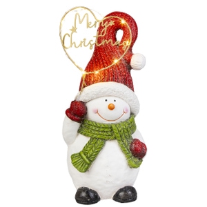 LED Schneemann - Merry Christmas - ca. 19 x 17 x 40 cm