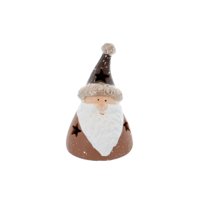 LED Weihnachtsmann - braun - ca. 10,5 x 9,5 x 16,5 cm