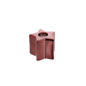 Spitzkerzenhalter Stern - rot - ca. 6 x 6 x 5,2 cm