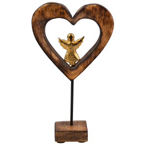 Standdeko - Engel im Herz - ca. 21 x 12 x 5 cm