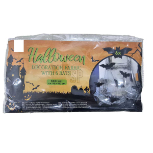 Dekostoff - mit 6 Fledermäusen - ca. 55 x 420 cm
