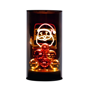 LED Neon Santa in Zylinder - aus Glas - ca. 8x15 cm