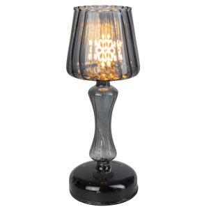 LED Tischlampe - Glas - grau - ca. 8x22 cm