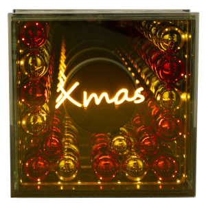 LED Rahmen Xmas - Glas - ca. 15x5x15 cm