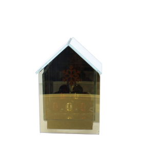 LED Haus - Schneeflocke - Glas - ca. 10,5x7x15 cm