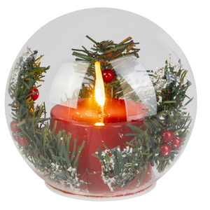 LED Kerze in Kugel - Glas - ca. 12x11 cm