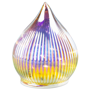 LED Tropfen - Glas - irisierend - ca. 10x12 cm