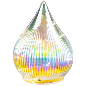 LED Tropfen - Glas - irisierend - ca. 12x16 cm
