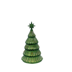 LED Baum mit Stern - grün- aus Glas - ca. 10x18 cm