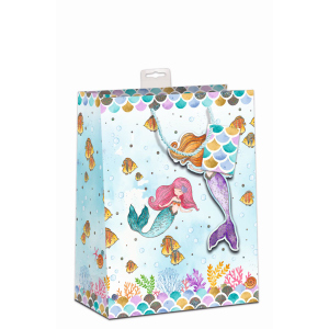 Geschenktasche - Meerjungfrau - Gr. L - ca. 26 x 12 x 32 cm