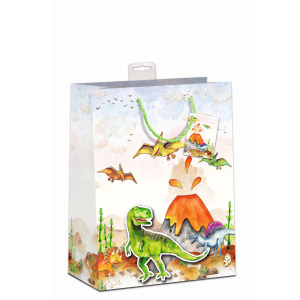 Geschenktasche - Dinosaurier - Gr. L - ca. 26 x 12 x 32 cm