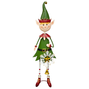 Weihnachtself mit Schneeflocke - ca. 24 x 16 x 80 cm