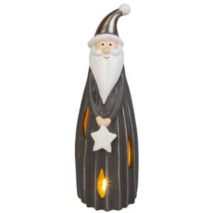 LED Santa mit weißem Stern - ca. 8 x 7,5 x 24 cm