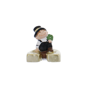 Glücksfigur auf Hufeisen - ca. 10 x 8 x 10 cm