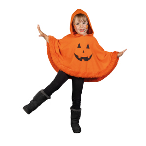 Kinderkostüm - Poncho Kürbis - Einheitsgröße