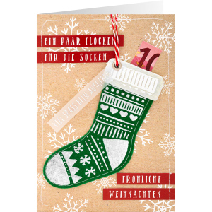 Sheepworld - Gruss&Co - Weihnachtskarte - Socke