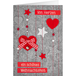 Sheepworld - Gruss&Co - Weihnachtskarte - Herz - Filz