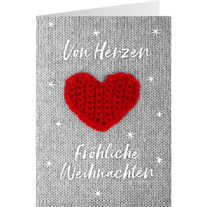 Sheepworld - Gruss&Co - Weihnachtskarte - Herz - Strick