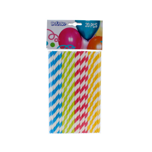 Trinkhalm - gestreift -20 Stück